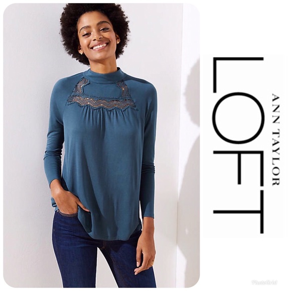 LOFT Tops - NWT LOFT Yoke Mock Neck Top Sz XXL $49.50!